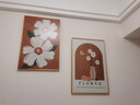 現(xiàn)代簡約奶油風(fēng)肌理餐廳裝飾畫沙發(fā)背景墻掛畫高級臥室床頭壁畫 花好月圓 35*50cm兩聯(lián)晶瓷畫黑框 曬單實拍圖
