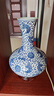 傲世景德鎮(zhèn)陶瓷器仿古中式手繪青花瓷花瓶工藝品客廳擺件辦公室博古架 萬壽藤扁瓶+底座+證書+錦盒 曬單實(shí)拍圖