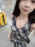 貞喜氣辣妹掛脖連衣裙黑白格子v領連衣裙女春夏季新款收腰顯瘦A字短裙 黑白格 M 曬單實拍圖