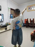FIDQIOG品牌男童卡通恐龍T恤短袖牛仔褲兩件套2025新款夏季兒童衣服 單件恐龍上衣 【實(shí)體專柜 商場(chǎng)品 120 cm 【建議身高111-120cm】 曬單實(shí)拍圖