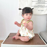班喜迪嬰兒衣服夏裝包屁衣薄款嬰幼兒女寶寶連體衣超萌公主吊帶哈衣夏季 綠色 66cm 曬單實拍圖