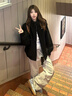 SNYDER WEAR2025新款女士外套美式復古立領(lǐng)夾克外套通勤學(xué)生寬松休閑百搭上衣 黑色  常規 S 建議80-100斤 曬單實(shí)拍圖