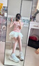 桂岐 蕾絲蛋糕蓬蓬裙A字半身裙女甜美高腰顯瘦防走光芭蕾風短裙 白色 M 曬單實拍圖