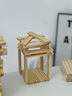 楪嫦德國品牌阿基米德積木條構(gòu)建筑疊疊樂木質(zhì)拼圖多米諾兒童益智玩具 實(shí)木款：原木色100片 曬單實(shí)拍圖