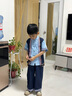 G.DUCKKIDS童裝三月三民族服飾兒童演出服少數民族男女童苗族壯族節日套裝 男童藍色aommigm 130 建議120-130cm7-8歲cm 曬單實(shí)拍圖