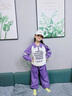 G.DUCKKIDS女童愛心運動套裝春裝2025新款兒童時髦兩件套春秋款小童寶寶衣服 紫色 120 cm(參考身高112-120 4-5周 曬單實拍圖