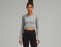 lululemon丨Swiftly Tech 女士運(yùn)動(dòng)短款長(zhǎng)袖 T 恤 2.0 LW3GH4S 石板灰/白 S /6 曬單實(shí)拍圖