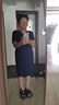 【大碼女裝】夏季寬松韓版中長(zhǎng)款T恤裙子純色V領(lǐng)顯瘦短袖連衣裙 藍(lán)色 L 曬單實(shí)拍圖