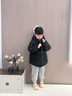 帕西爺爺兒童羽絨服男女加厚短款外套2024新款保暖寶寶童裝2332A 黑色 120 cm（充絨量122g） 曬單實(shí)拍圖