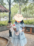 迪士尼艾莎公主女童套裝2025春夏新款兒童時尚洋氣小飛袖休閑舒適兩件套 藍(lán)色 120 曬單實(shí)拍圖
