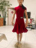 雅格羅伊拉丁舞比賽服專業(yè)花服女童2025新款規(guī)定服絲絨包肩袖后V領(lǐng)分體大 紅色賽服套裝(薄款面料) 150(含胸墊) 均碼 曬單實拍圖