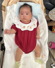 G.DUCKKIDS小黃鴨嬰兒包屁衣春秋長(zhǎng)袖新生兒連體衣女寶寶公主滿月周歲哈衣 酒紅色夏款 加襪子 66cm 尺碼建議0-3個(gè)月8-12斤 曬單實(shí)拍圖