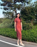 勤馳新品真絲旗袍25新款高端夏裝改良長款桑蠶絲高級感中國風(fēng)高貴連衣 花色B1406 3XL130-140斤 均碼 曬單實拍圖