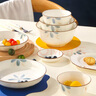 順祥日式碗碟餐具簡約家用釉下彩吃飯碗盤陶瓷面碗湯碗可微波碗具套裝 4.5英寸飯碗2個裝 曬單實拍圖