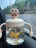 樂扣樂扣牛奶杯兒童水杯幼兒園ppsu吸管杯1-3-6歲寶寶喝奶瓶帶刻度直飲杯 曬單實(shí)拍圖