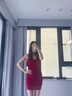 妙奕嘉紅色吊帶連衣裙裙子女夏季2025新款顯瘦法式女人味性感純欲包臀裙 酒紅色法式紐結(jié)吊帶包臀裙 均碼 【建議75-115斤】 曬單實拍圖