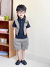 G.DUCKKIDS男童西裝套裝兒童花童禮服夏季幼兒園畢業(yè)照服裝中大童西服襯衫假 黑色-夏款 140 建議10-11歲【125-135cm】 曬單實拍圖