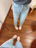 塔馳密司 TOUCH MISS小個(gè)子牛仔褲女2025新款高腰褲腳開(kāi)叉時(shí)髦九分鉛筆褲子 淺藍(lán)色 4XL 32 曬單實(shí)拍圖