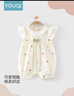 優(yōu)奇嬰兒衣服女寶寶夏季超薄飛飛袖連體衣女童夏天碎花哈衣爬爬服外出 曬單實拍圖