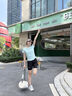 百思絨專業(yè)晨跑健身瑜伽服女2025夏季新款運(yùn)動(dòng)套裝高腰顯身材透氣速干衣 薄荷綠兩件套（黑褲） M 曬單實(shí)拍圖