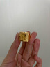 星卡龍黃金福字戒指999足金包足銀大氣男士實(shí)心可調節戒子生日送爸爸禮 福字戒指-包金1.2克 曬單實(shí)拍圖