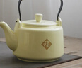 古笙記 奶油黃陶瓷茶壺大號提梁壺簡(jiǎn)約現代景德鎮大容量水壺配304過(guò)濾網(wǎng) 奶油黃雕刻金福（單壺1個(gè)） 800ml 曬單實(shí)拍圖