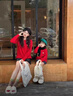 迪士尼過新年親子裝2025新款冬季紅色針織毛衣母子母女一家三四口秋冬裝 洋紅色 165 大人S碼(85-100斤)不分男女 曬單實拍圖