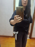 日著原創(chuàng)白色蕩領(lǐng)短袖襯衫2025夏新款海浪紋寬松偏門襟小眾襯衣女 靜夜黑 S 曬單實(shí)拍圖