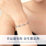 央創(chuàng)時(shí)尚【中國黃金授權(quán)】四葉草足銀手鏈女生日紀(jì)念禮物情人節(jié)送女友老婆 【璀璨白鋯】-四葉草足銀手鏈 曬單實(shí)拍圖
