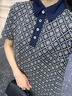 Tory Burch 湯麗柏琦 T恤式翻領(lǐng)印花POLO連衣裙 TB 156841 Tory 海軍藍(lán) 400 XS 推薦80-90斤 曬單實(shí)拍圖