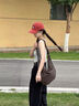 貞嘻復(fù)古斜挎包男大容量餃子包慵懶風(fēng)挎包女帆布包運動單肩包托特包 慵懶復(fù)古風(fēng)斜挎包【咖啡色】 曬單實拍圖
