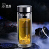 希諾抗菌玻璃杯雙層商務(wù)辦公車載水杯男高檔泡茶杯子XN-9303 360mL 曬單實(shí)拍圖