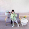 奧特曼童裝女童套裝春秋季2025新款洋氣兒童衣服女孩韓版假兩件時髦秋裝 綠色 90 建議80-90cm1歲半-2歲 曬單實拍圖