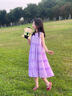 叮當貓中大童女童無袖吊帶連衣裙夏季2025新款女孩洋氣休閑公主裙子夏裝 9598紫色-長裙 140 曬單實拍圖