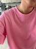 秋水伊人寬松落肩短袖T恤夏季新款女簡(jiǎn)約休閑百搭圓領(lǐng)上衣 粉紅 M 曬單實(shí)拍圖