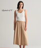 GANT/甘特新款女士傘裙休閑純色通勤簡約氣質(zhì)優(yōu)雅中長A字裙半身裙 248卡其色 34 曬單實拍圖