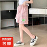 兒童女童工裝短褲夏季外穿兒童2025新款運(yùn)動(dòng)五分中褲大童夏裝褲子 DS-D56【粉色】短褲 130 曬單實(shí)拍圖