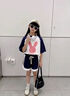 G. DUCKKIDS小黃鴨女童夏季套裝2025新款網(wǎng)紅兒童休閑童裝女中大童洋氣運(yùn)動(dòng)服 TD單兔短褲款-夏-粉 130 cm 曬單實(shí)拍圖