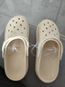 名創(chuàng)優(yōu)品（MINISO）洞洞鞋男女夏季外穿涼鞋防滑厚底踩屎感包頭涼拖鞋 卡其+海洋星星 曬單實(shí)拍圖