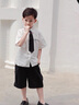 G.DUCKKIDS小黃鴨男童套裝夏季學(xué)院風(fēng)兒童西裝演出服男孩白襯衫黑褲子兩件套 白色襯衫+黑色褲子+領(lǐng)帶 130 建議7~8歲【120-130cm】cm 曬單實(shí)拍圖