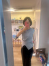 衣香麗影仿麻垂感闊腿休閑褲女2025年夏裝新款時(shí)尚壓褶寬松直筒褲 藏青色 L 曬單實(shí)拍圖