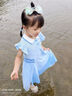 G.DUCKKIDS小黃鴨愛莎公主裙女童夏裝連衣裙2025新款女寶寶Polo夏季艾莎裙子 藍(lán)色送皇冠+魔法棒 110 (建議98-105cm 3-4周歲） 曬單實(shí)拍圖