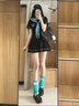 帶寶樂初音未來cos服全套jk兩件套裝cosplay卡通動漫周邊二次元服裝可愛 上衣+百褶裙【領(lǐng)巾環(huán)扣】 M 曬單實拍圖