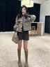 歌芭杉品牌女裝小香風(fēng)外套女2025春秋新款韓系復(fù)古千鳥(niǎo)格小個(gè)子短款上衣 卡其 L 120斤內(nèi) 曬單實(shí)拍圖