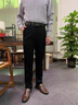 nasawassup官方正品牌男士高端休閑褲2025秋季寬松直筒西褲子輕奢侈男裝長褲 高檔寶蘭【名牌男士】 春秋款 36 建議【腰圍2尺8】 曬單實拍圖