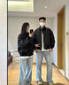 班豹賓美式高街cleanfit短款飛行夾克棉服男外套秋冬季棉羽衣服絨棉襖潮 黑色（羽絨棉服常規(guī)款） XL 120-150優(yōu)先發(fā)貨 曬單實(shí)拍圖
