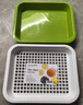 茶花長方形塑料茶盤托盤簡約排水家用創(chuàng)意功夫茶具 雙層綠色-大號 曬單實拍圖