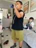 卡兔藍(lán)貓（KATULANMAO）男童無袖套裝夏裝帥氣潮兒童夏季薄款衣服7到8九十一歲男孩兩件套 綠色 150 曬單實(shí)拍圖
