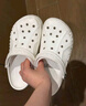 卡駱馳crocs洞洞鞋貝雅男鞋女鞋輕便耐磨一腳蹬拖鞋休閑鞋|10126 白-100 39 (240mm) 曬單實(shí)拍圖