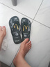 男士夏季人字拖鞋男潮個(gè)性潮流防滑耐磨外穿夾腳沙灘男款拖鞋 PLUS黑色 44-45 曬單實(shí)拍圖